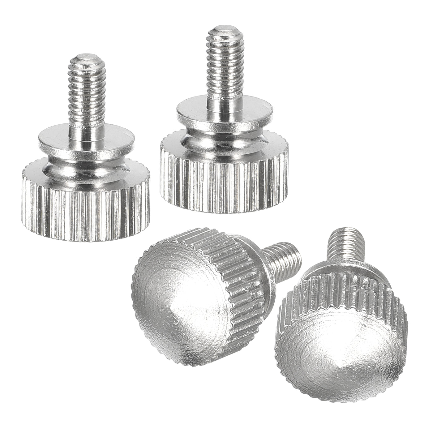 uxcell Uxcell M3x6mm Knurled Thumb Screws, 4pcs Brass Thumb Screws with Shoulder, Silver Tone