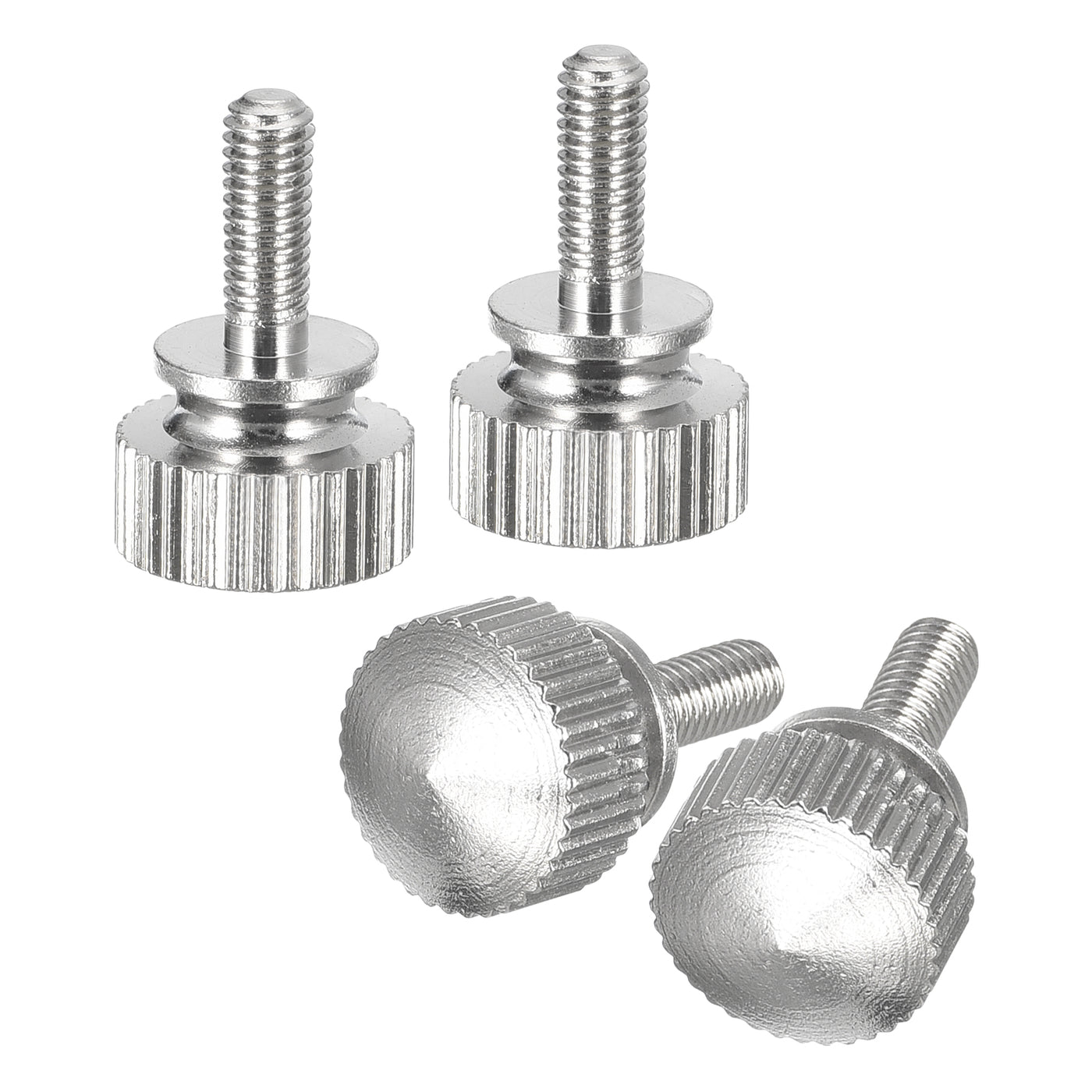 uxcell Uxcell M3x8mm Knurled Thumb Screws, 4pcs Brass Thumb Screws with Shoulder, Silver Tone