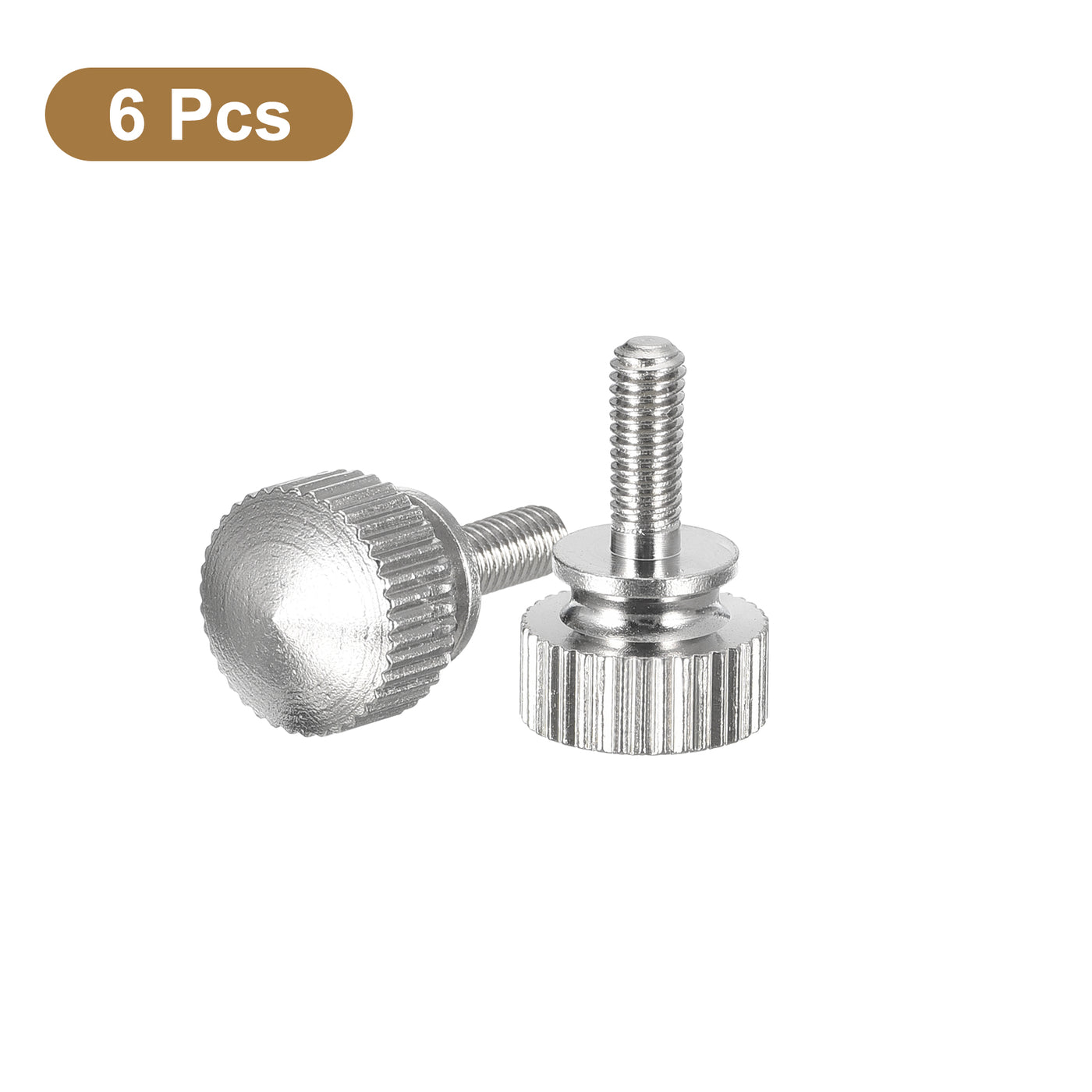 uxcell Uxcell M3x8mm Knurled Thumb Screws, 6pcs Brass Thumb Screws with Shoulder, Silver Tone