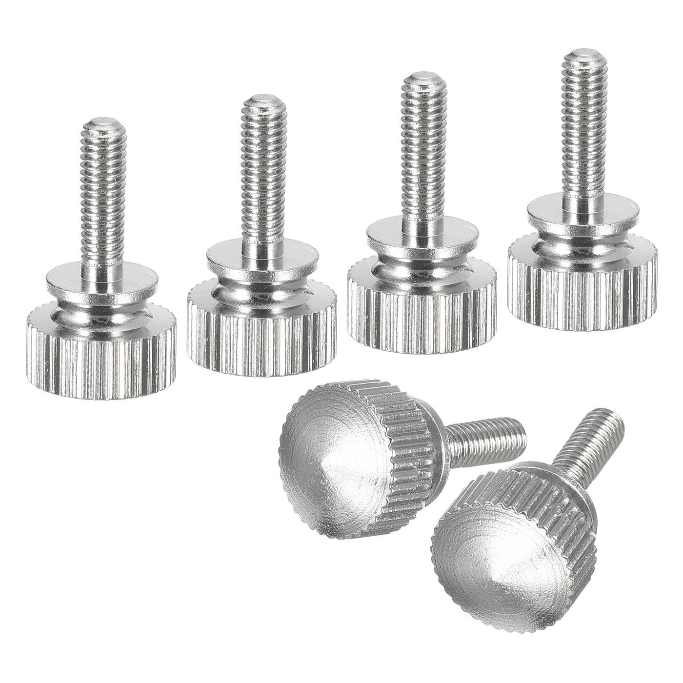 uxcell Uxcell M3x10mm Knurled Thumb Screws, 6pcs Brass Thumb Screws with Shoulder, Silver Tone