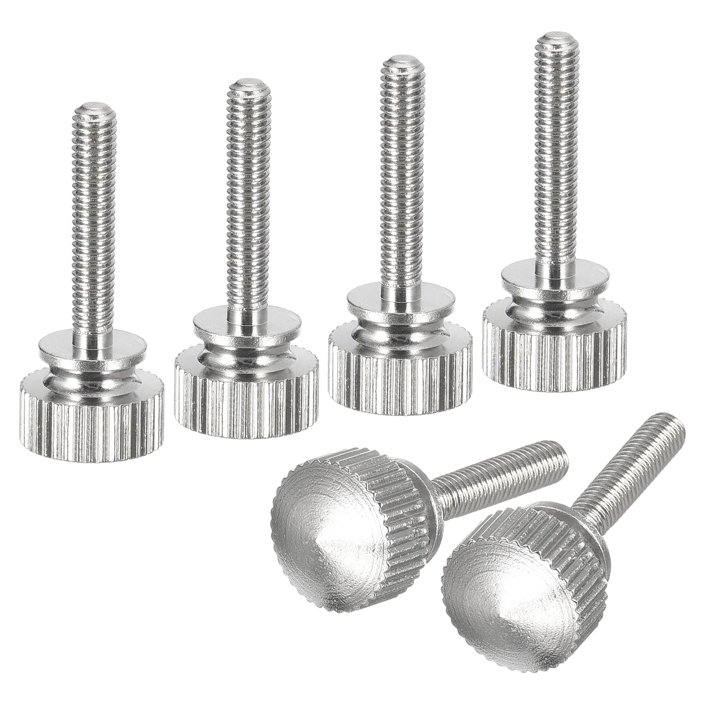 uxcell Uxcell M3x16mm Knurled Thumb Screws, 6pcs Brass Thumb Screws with Shoulder, Silver Tone