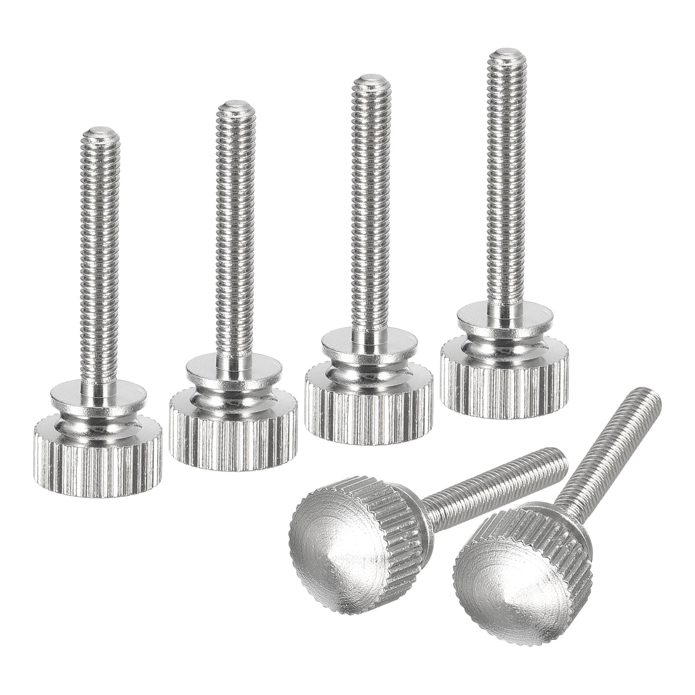 uxcell Uxcell M3x20mm Knurled Thumb Screws, 6pcs Brass Thumb Screws with Shoulder, Silver Tone