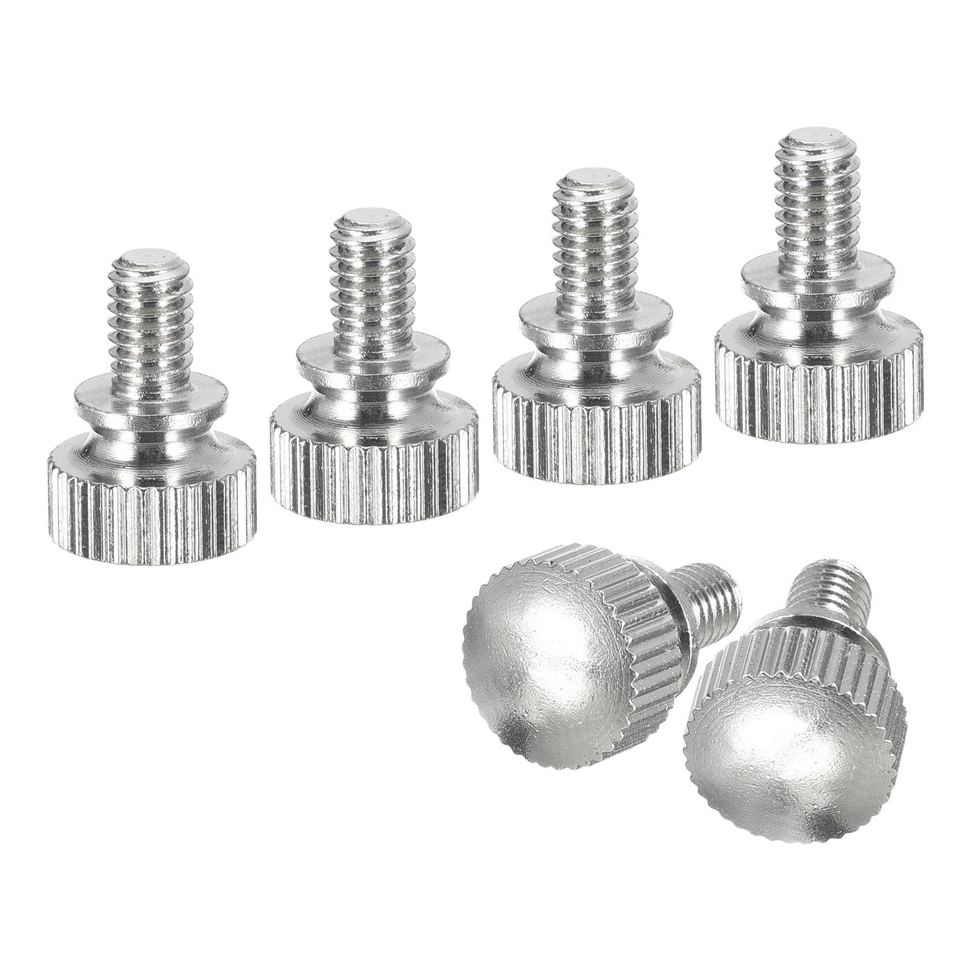 uxcell Uxcell M4x6mm Knurled Thumb Screws, 6pcs Brass Thumb Screws with Shoulder, Silver Tone