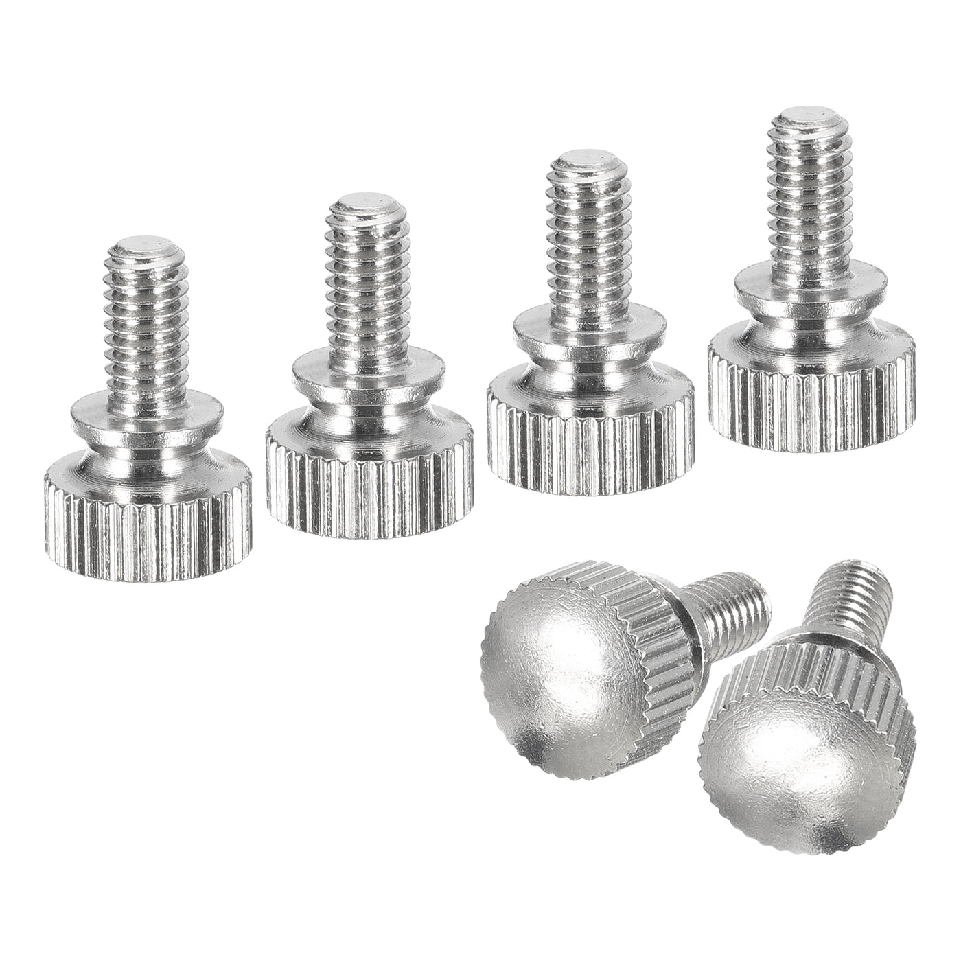 uxcell Uxcell M4x8mm Knurled Thumb Screws, 6pcs Brass Thumb Screws with Shoulder, Silver Tone