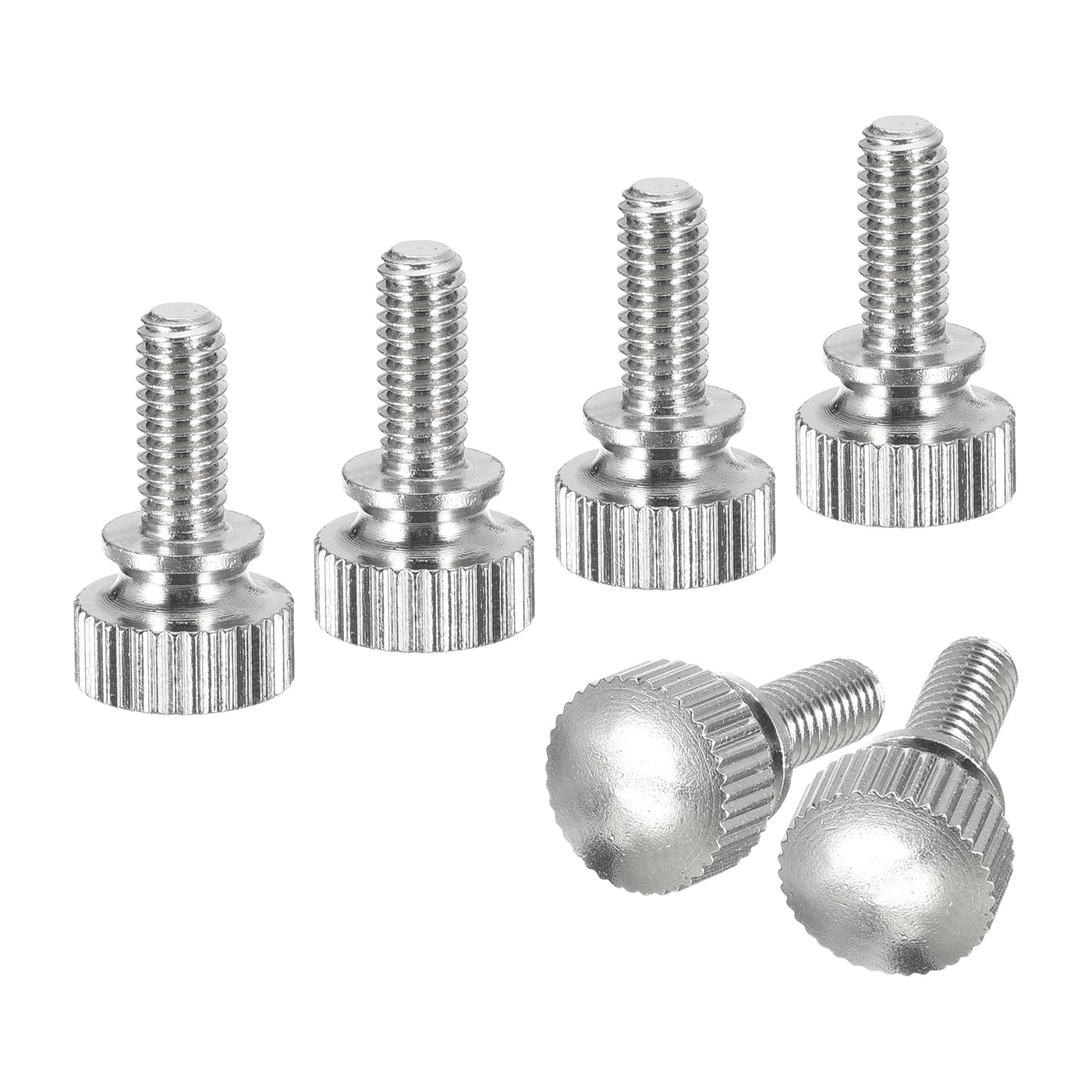 uxcell Uxcell M4x10mm Knurled Thumb Screws, 6pcs Brass Thumb Screws with Shoulder, Silver Tone