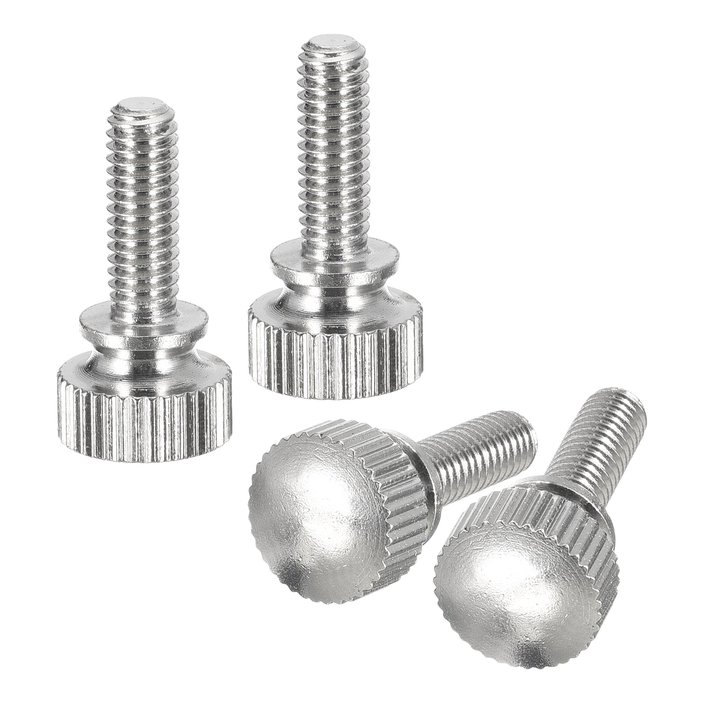 uxcell Uxcell M4x12mm Knurled Thumb Screws, 4pcs Brass Thumb Screws with Shoulder, Silver Tone