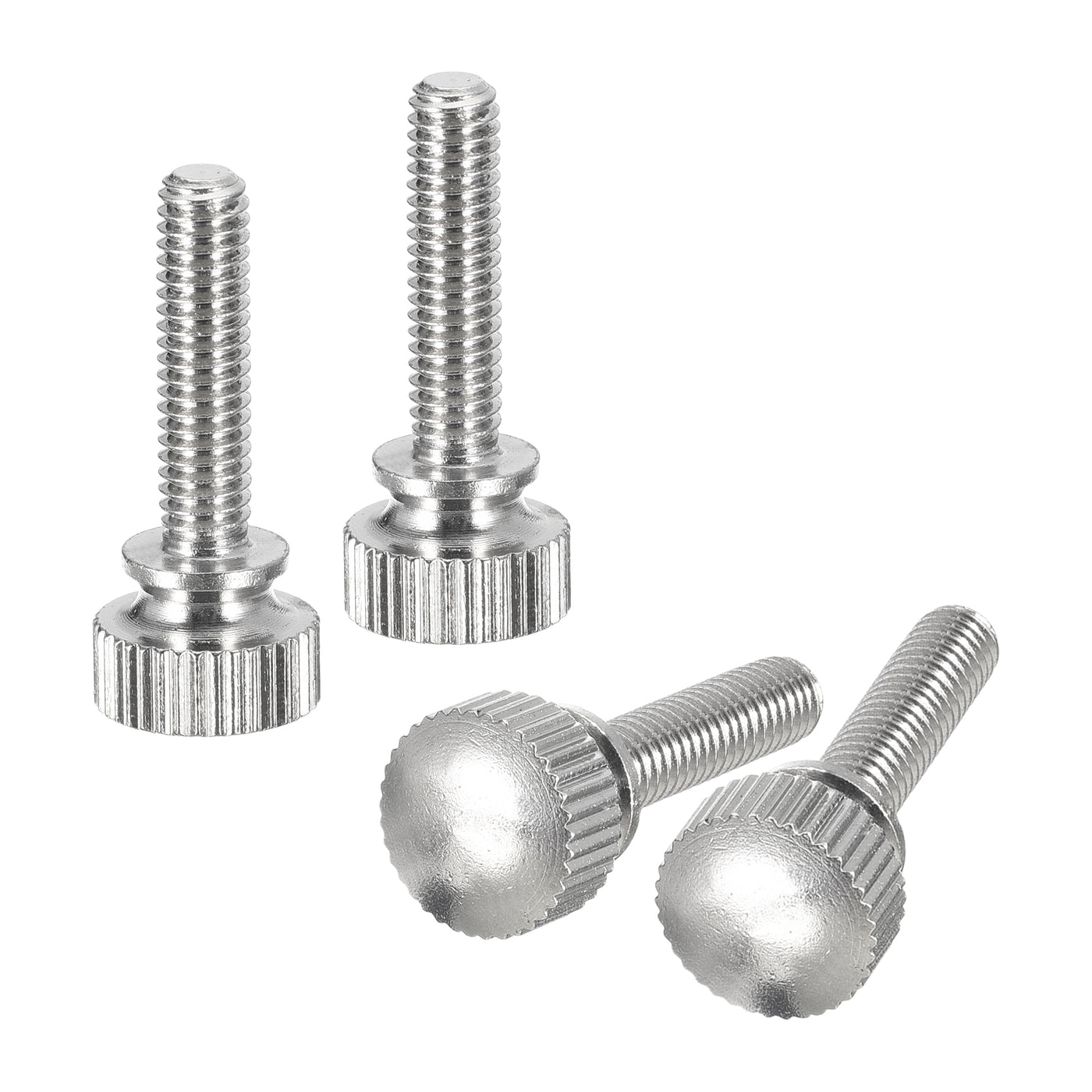uxcell Uxcell M4x16mm Knurled Thumb Screws, 4pcs Brass Thumb Screws with Shoulder, Silver Tone