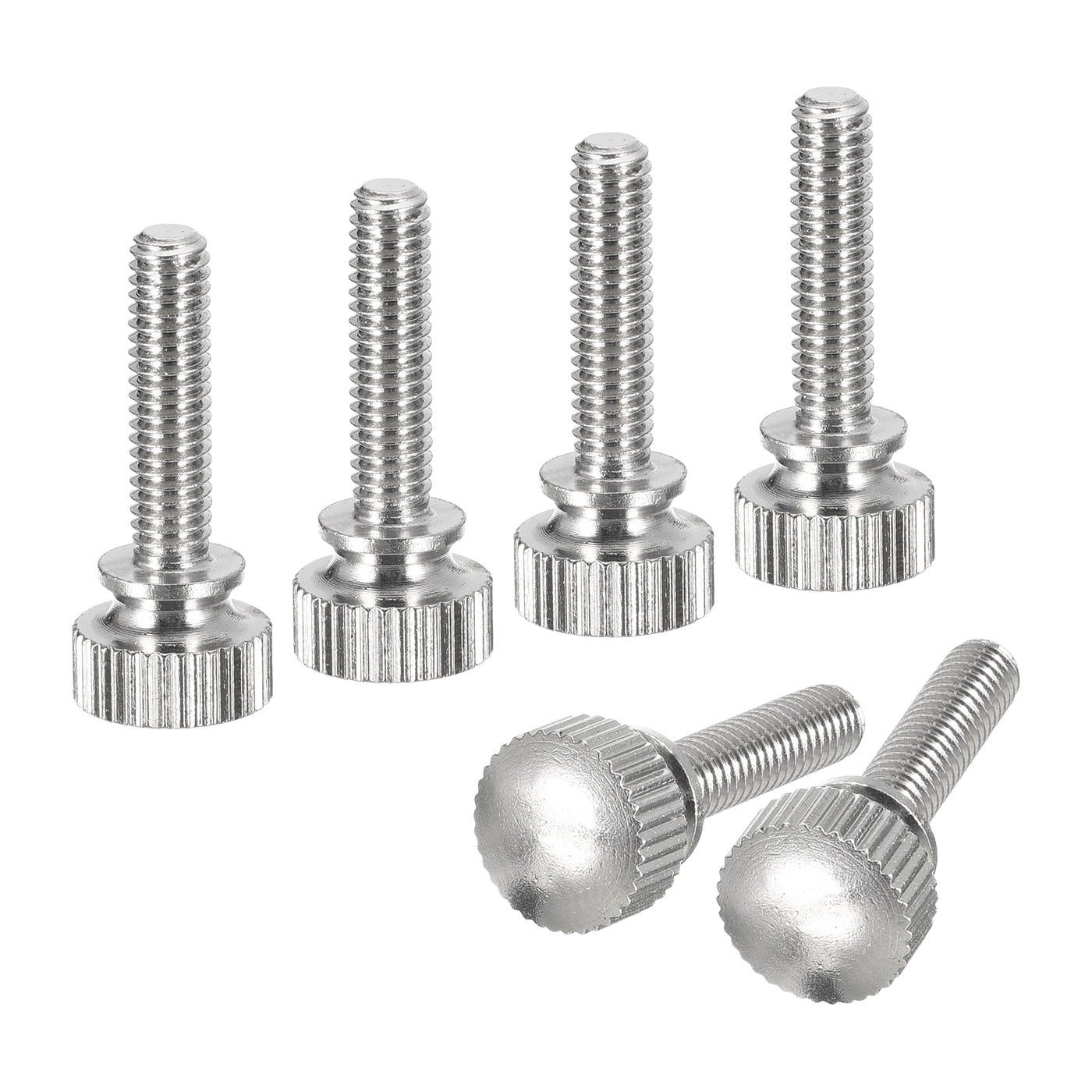 uxcell Uxcell M4x16mm Knurled Thumb Screws, 6pcs Brass Thumb Screws with Shoulder, Silver Tone