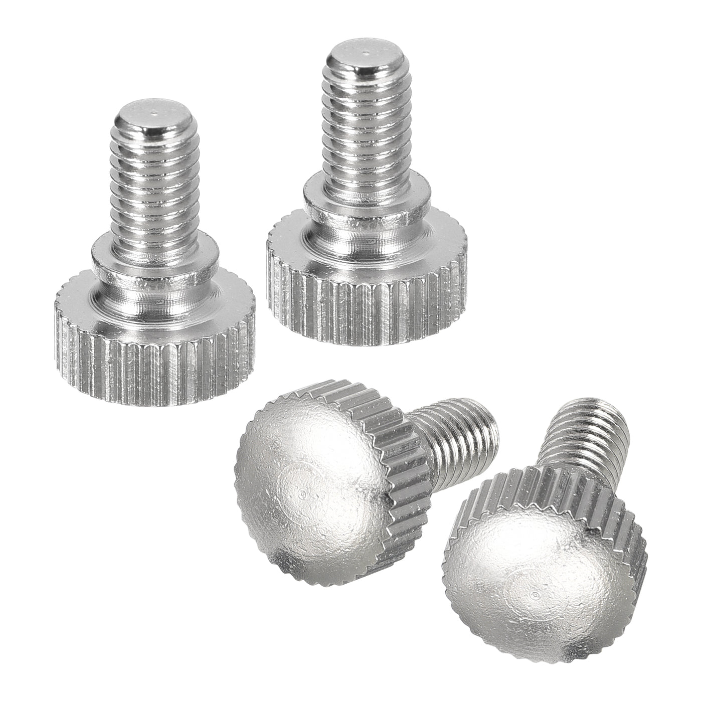 uxcell Uxcell M5x8mm Knurled Thumb Screws, 4pcs Brass Thumb Screws with Shoulder, Silver Tone