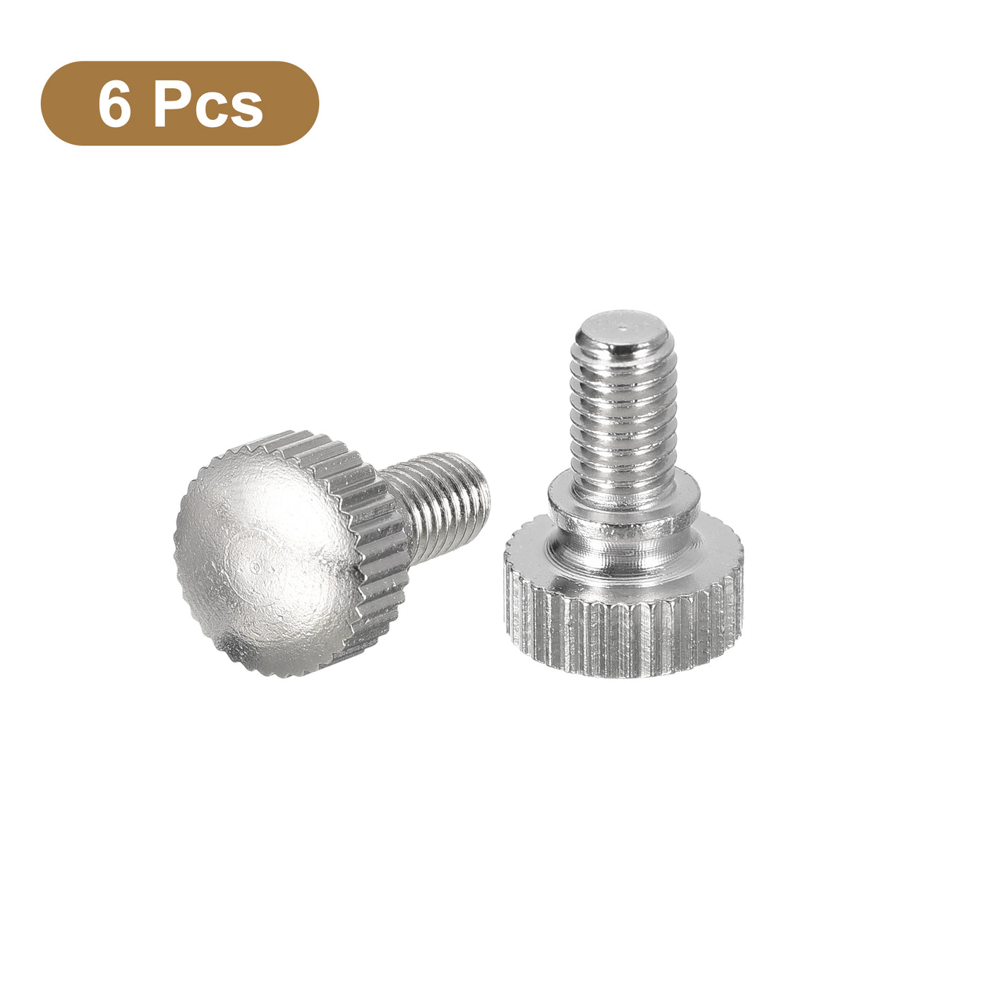 uxcell Uxcell M5x8mm Knurled Thumb Screws, 6pcs Brass Thumb Screws with Shoulder, Silver Tone