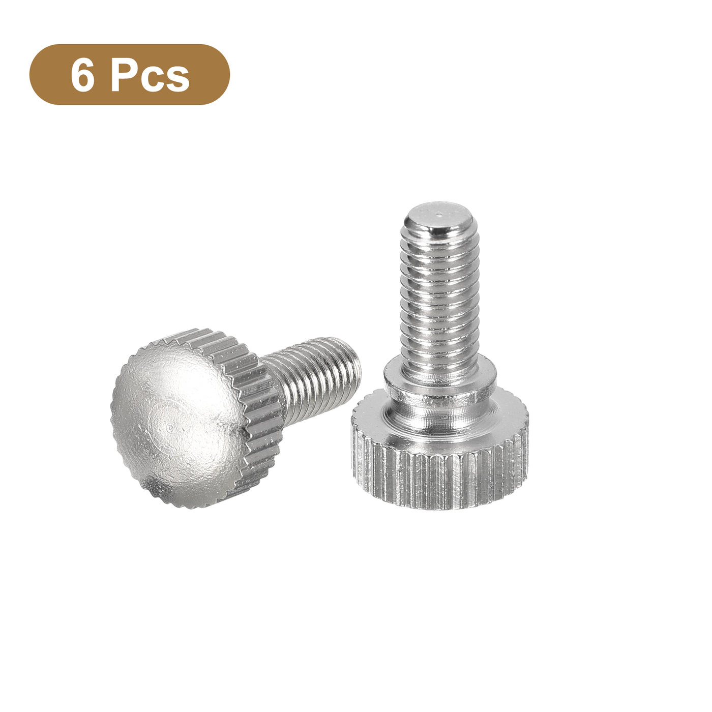 uxcell Uxcell M5x10mm Knurled Thumb Screws, 6pcs Brass Thumb Screws with Shoulder, Silver Tone