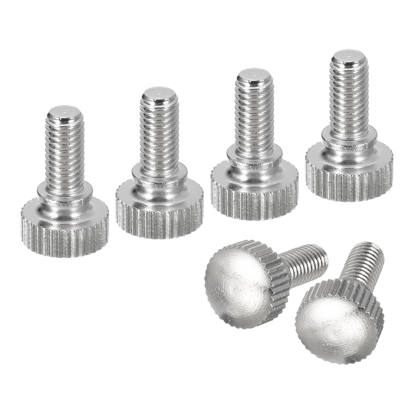 uxcell Uxcell M5x10mm Knurled Thumb Screws, 6pcs Brass Thumb Screws with Shoulder, Silver Tone