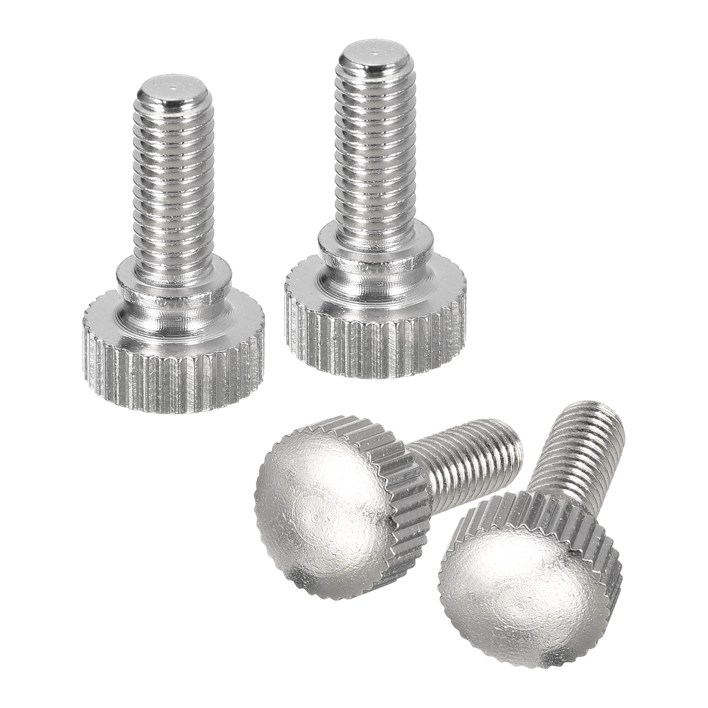 uxcell Uxcell M5x12mm Knurled Thumb Screws, 4pcs Brass Thumb Screws with Shoulder, Silver Tone