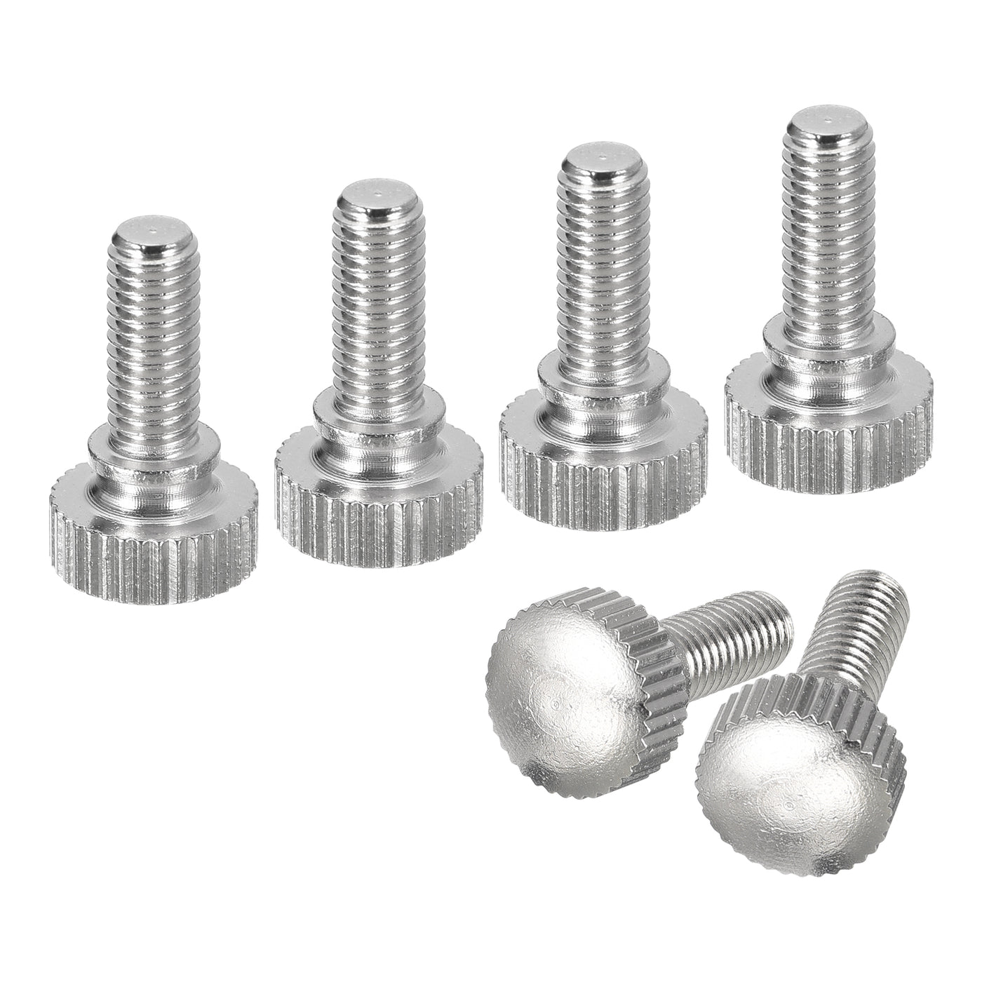 uxcell Uxcell M5x12mm Knurled Thumb Screws, 6pcs Brass Thumb Screws with Shoulder, Silver Tone