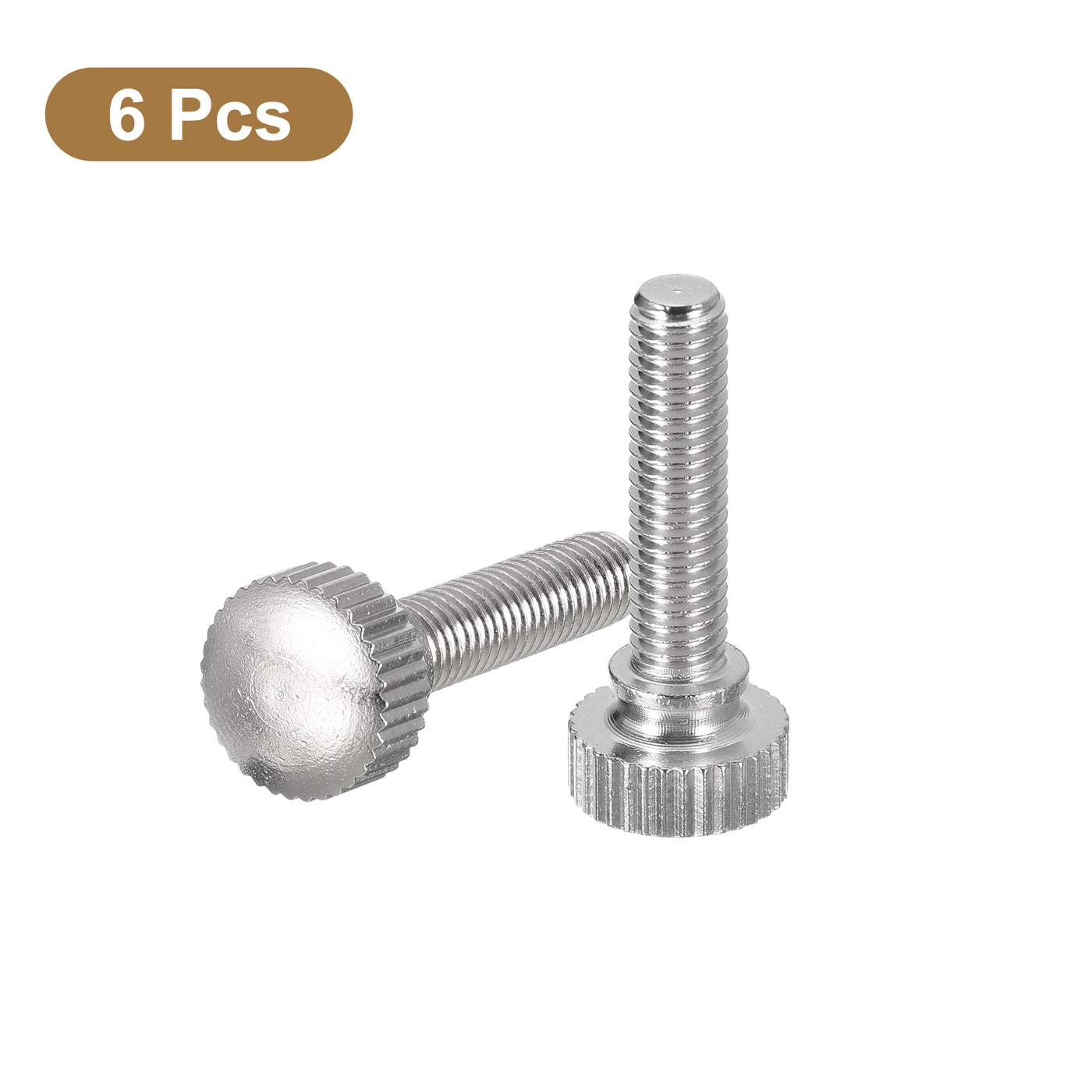 uxcell Uxcell M5x20mm Knurled Thumb Screws, 6pcs Brass Thumb Screws with Shoulder, Silver Tone