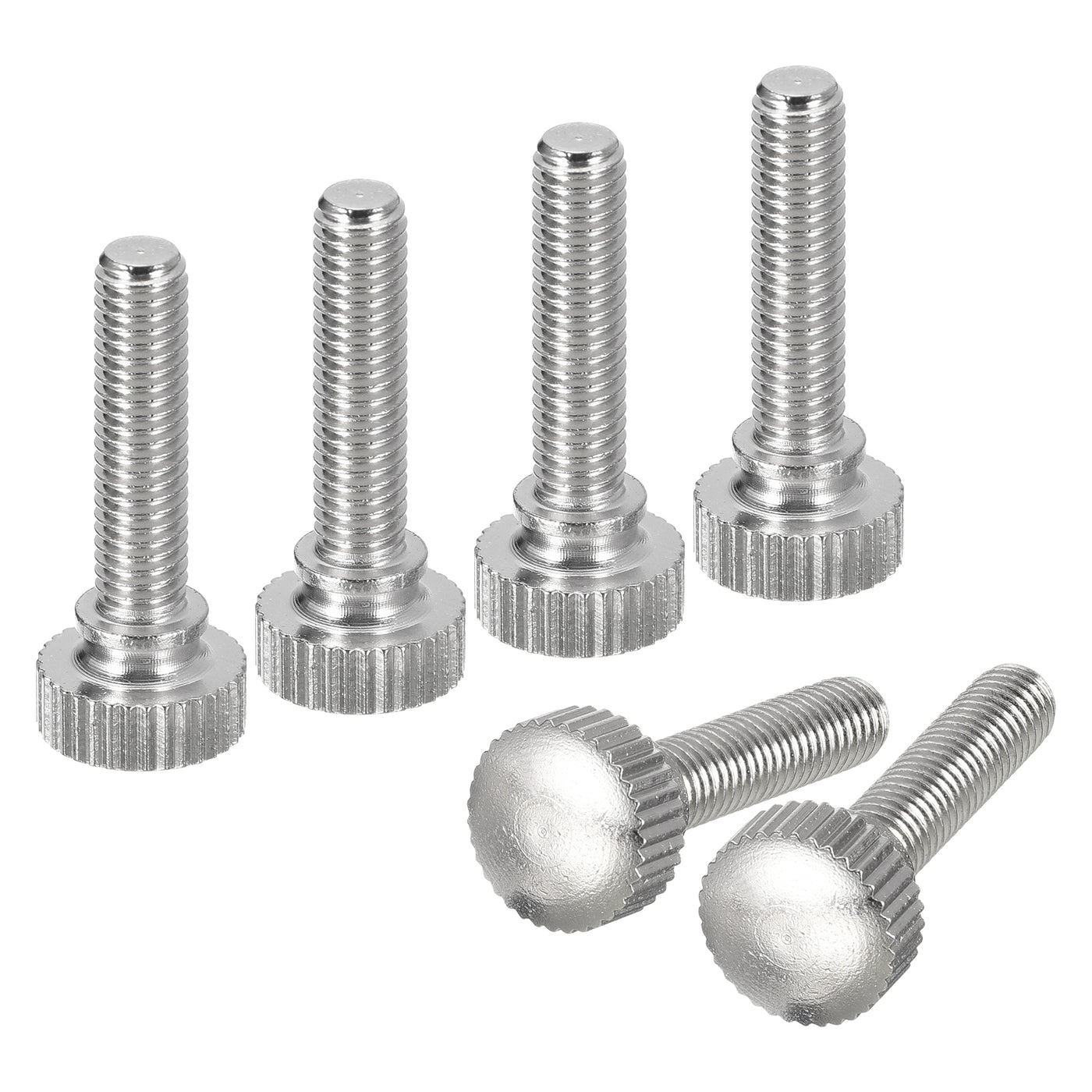 uxcell Uxcell M5x20mm Knurled Thumb Screws, 6pcs Brass Thumb Screws with Shoulder, Silver Tone