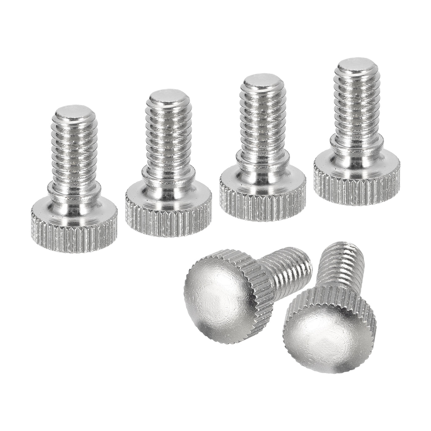uxcell Uxcell M6x10mm Knurled Thumb Screws, 6pcs Brass Thumb Screws with Shoulder, Silver Tone