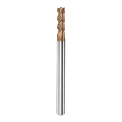 Harfington 3.5mm x 11mm x 4mm x 50mm AlTiN Coated Carbide 4 Flutes Square End Mill Cutter