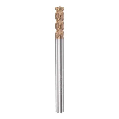 Harfington 4mm x 12mm x 4mm x 50mm AlTiN Coated Carbide 4 Flutes Square End Mill Cutter