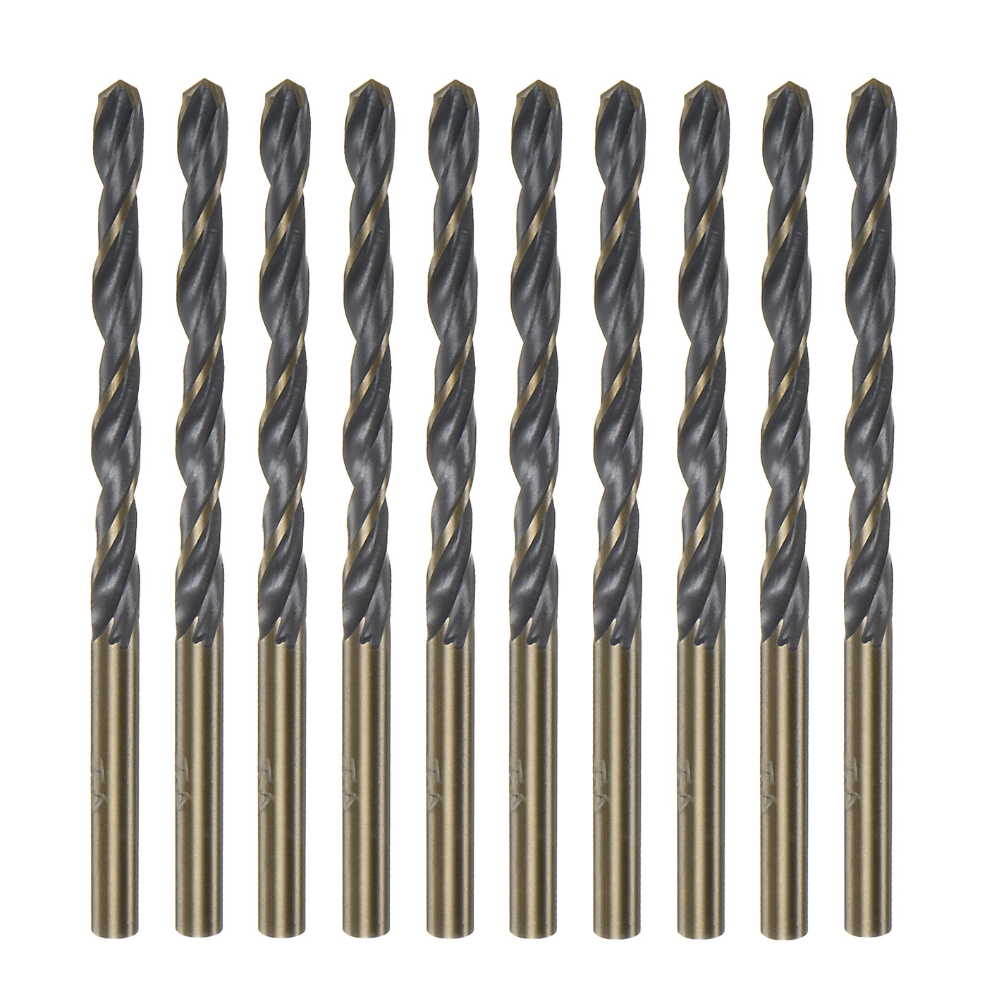 Harfington 10pcs 4.2mm Nitride Titanium Coated High Speed Steel (HSS) 4341 Twist Drill Bits