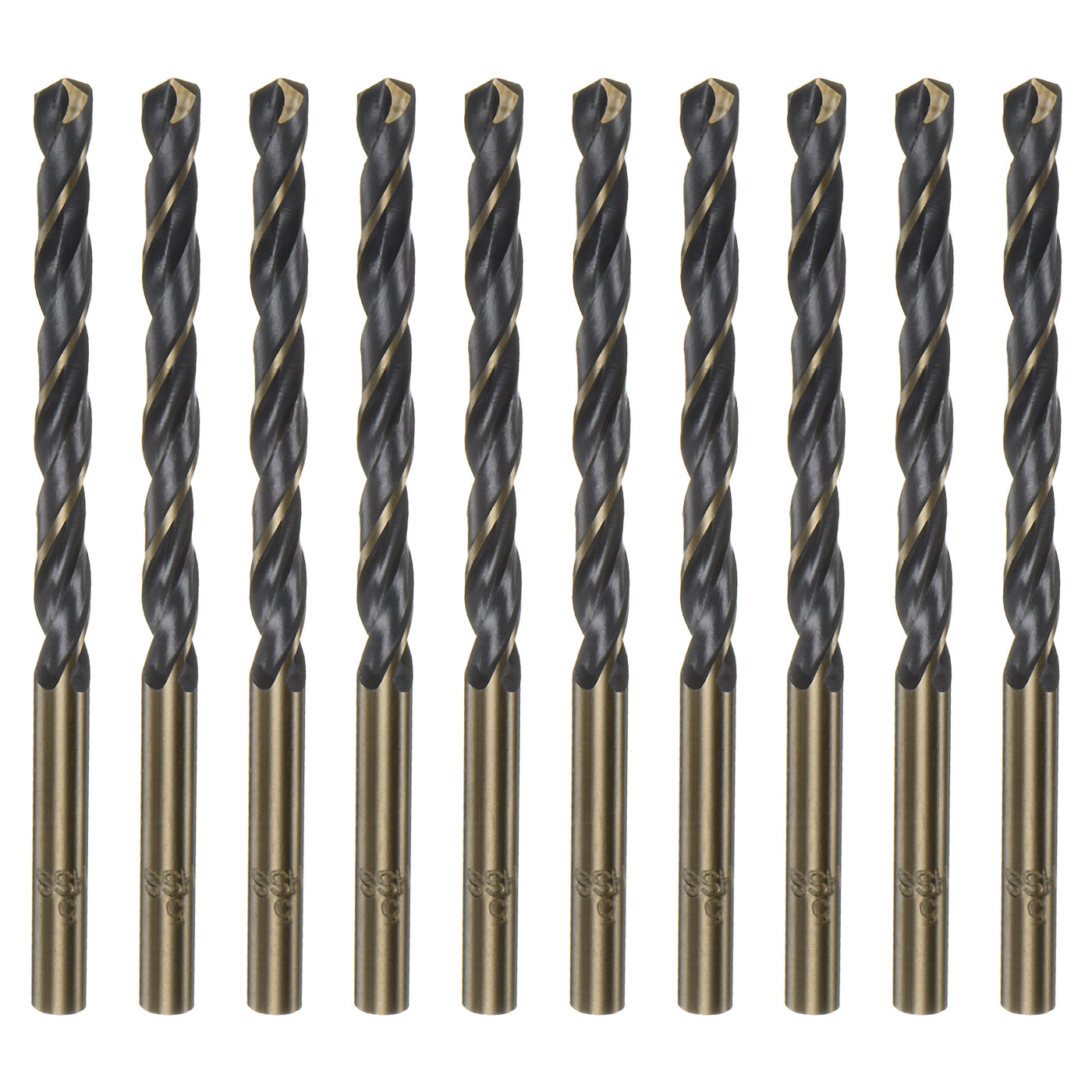 Harfington 10pcs 5mm Nitride Titanium Coated High Speed Steel (HSS) 4341 Twist Drill Bits