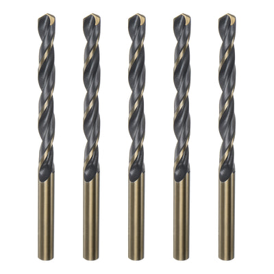 Harfington 5pcs 6.5mm Nitride Titanium Coated High Speed Steel (HSS) 4341 Twist Drill Bits