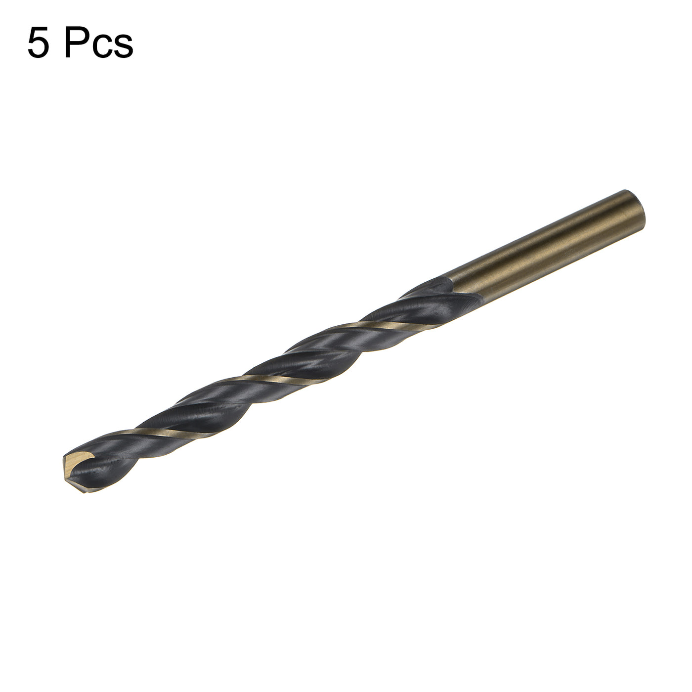 Harfington 5pcs 7.5mm Nitride Titanium Coated High Speed Steel (HSS) 4341 Twist Drill Bits