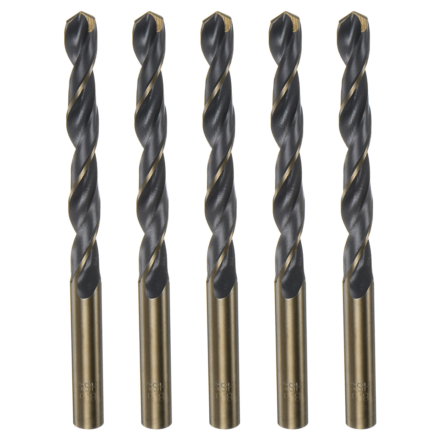 Harfington 5pcs 8.5mm Nitride Titanium Coated High Speed Steel (HSS) 4341 Twist Drill Bits