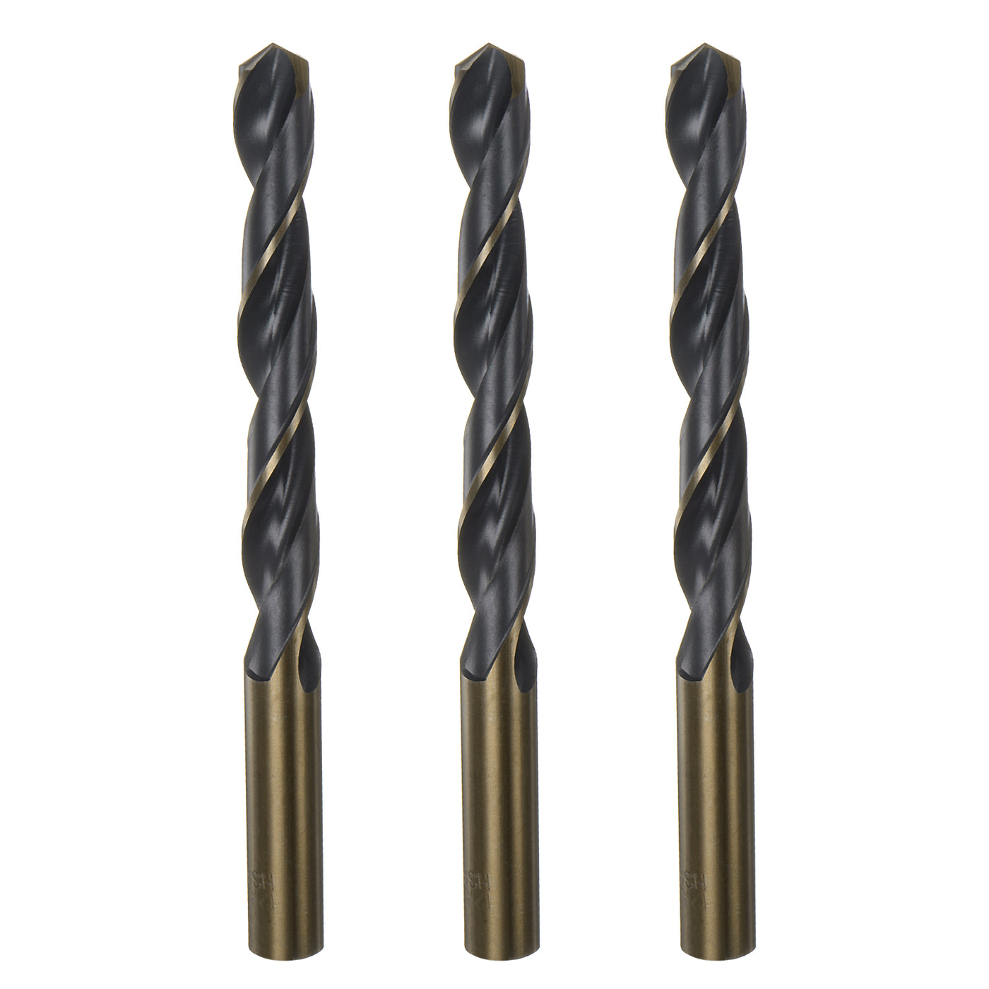 Harfington 3pcs 12.5mm Nitride Titanium Coated High Speed Steel (HSS) 4341 Twist Drill Bits