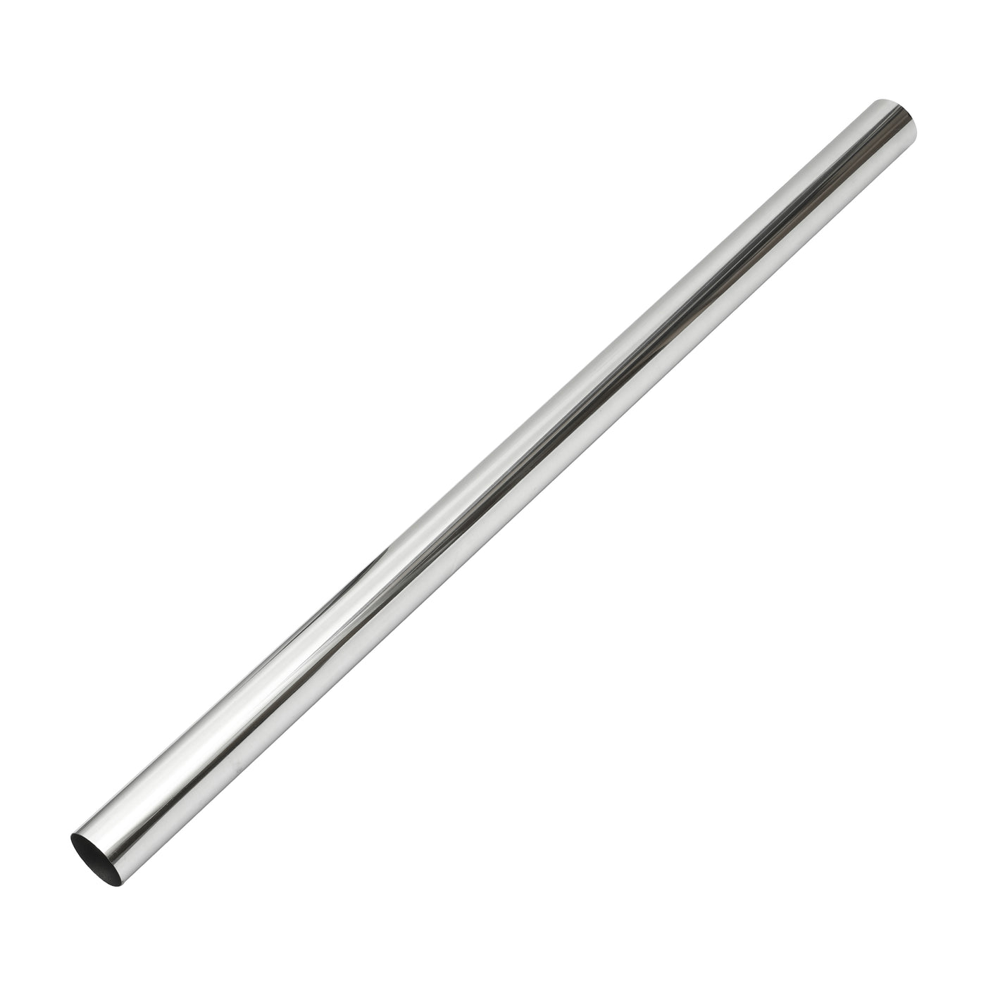 A ABSOPRO Car Mandrel Exhaust Pipe Tube Durable 48" Length 2.5'' OD Straight Exhaust Tube DIY Custom 0 Degree Modified Piping T304 Stainless Steel Silver Tone
