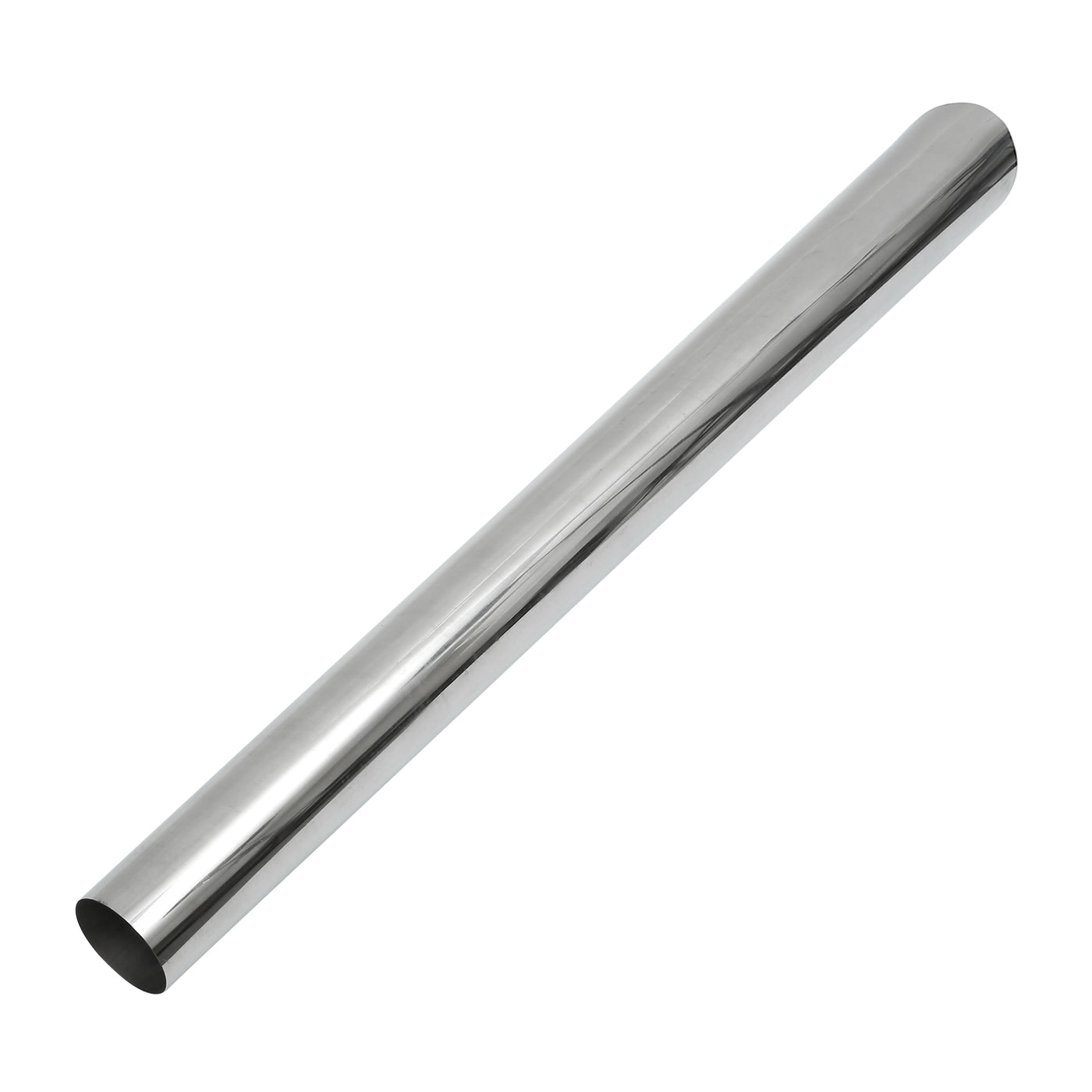 A ABSOPRO Car Mandrel Exhaust Pipe Tube Durable 48" Length 5'' OD Straight Exhaust Tube DIY Custom 0 Degree Modified Piping T304 Stainless Steel Silver Tone