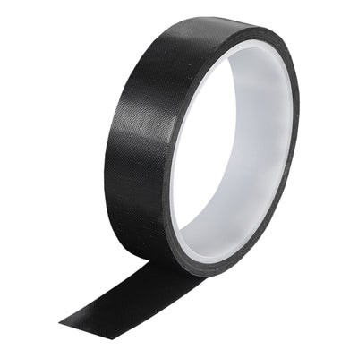Harfington High Temperature Tape 25mm PTFE Coated Fabric Tape Heat Resistant Tape for Vacuum Sealers Adhesive Tape 10m/33ft Black 0.13mm Thickness