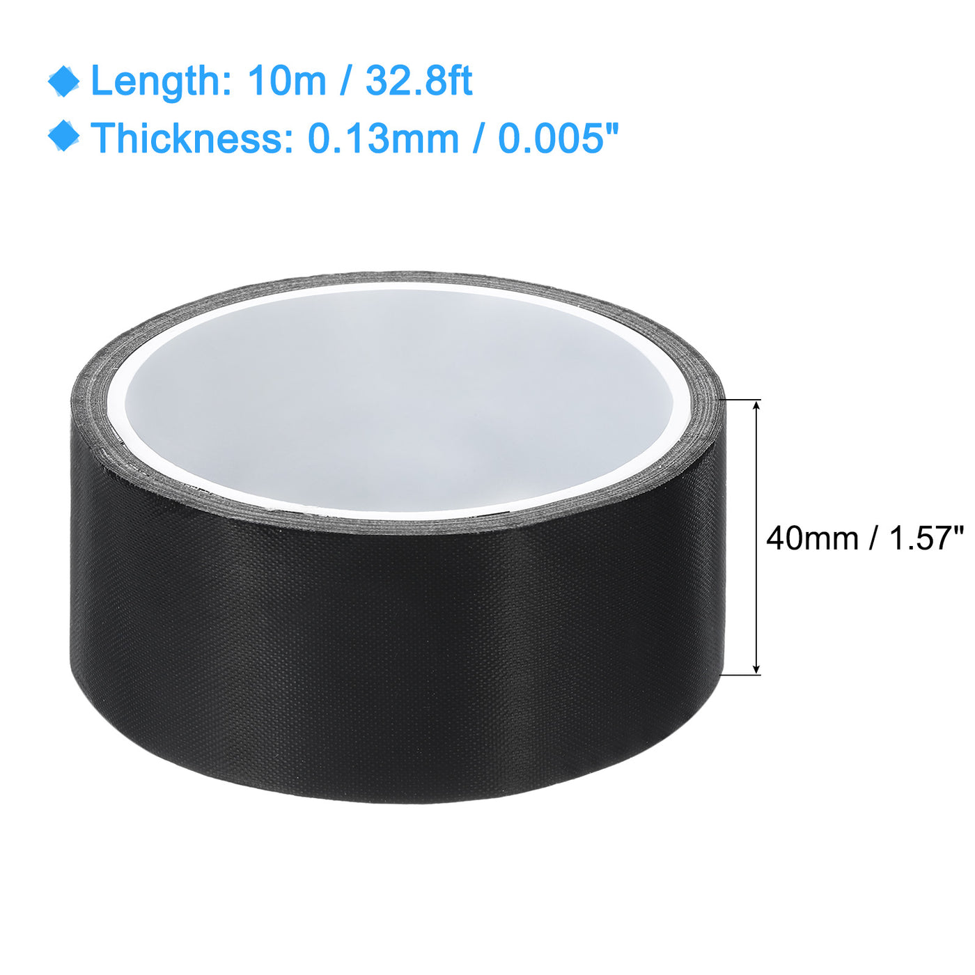 Harfington High Temperature Tape 40mm PTFE Coated Fabric Tape Heat Resistant Tape for Vacuum Sealers Adhesive Tape 10m/33ft Black 0.13mm Thickness