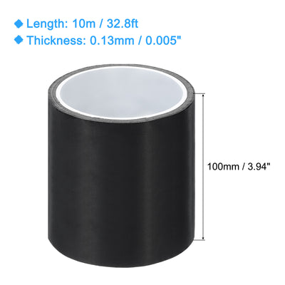 Harfington High Temperature Tape 100mm PTFE Coated Fabric Tape Heat Resistant Tape for Vacuum Sealers Adhesive Tape 10m/33ft Black 0.13mm Thickness
