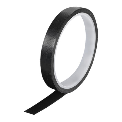 Harfington High Temperature Tape 15mm PTFE Coated Fabric Tape Heat Resistant Tape for Vacuum Sealers Adhesive Tape 10m/33ft Black 0.18mm Thickness