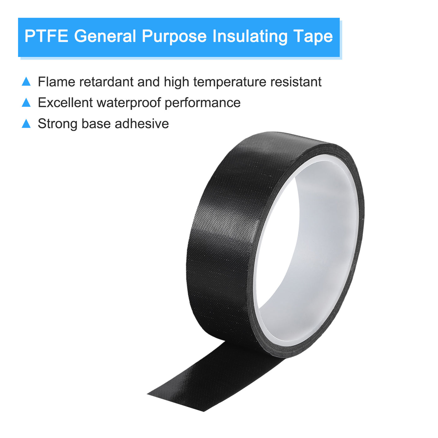 Harfington High Temperature Tape 30mm PTFE Coated Fabric Tape Heat Resistant Tape for Vacuum Sealers Adhesive Tape 10m/33ft Black 0.18mm Thickness