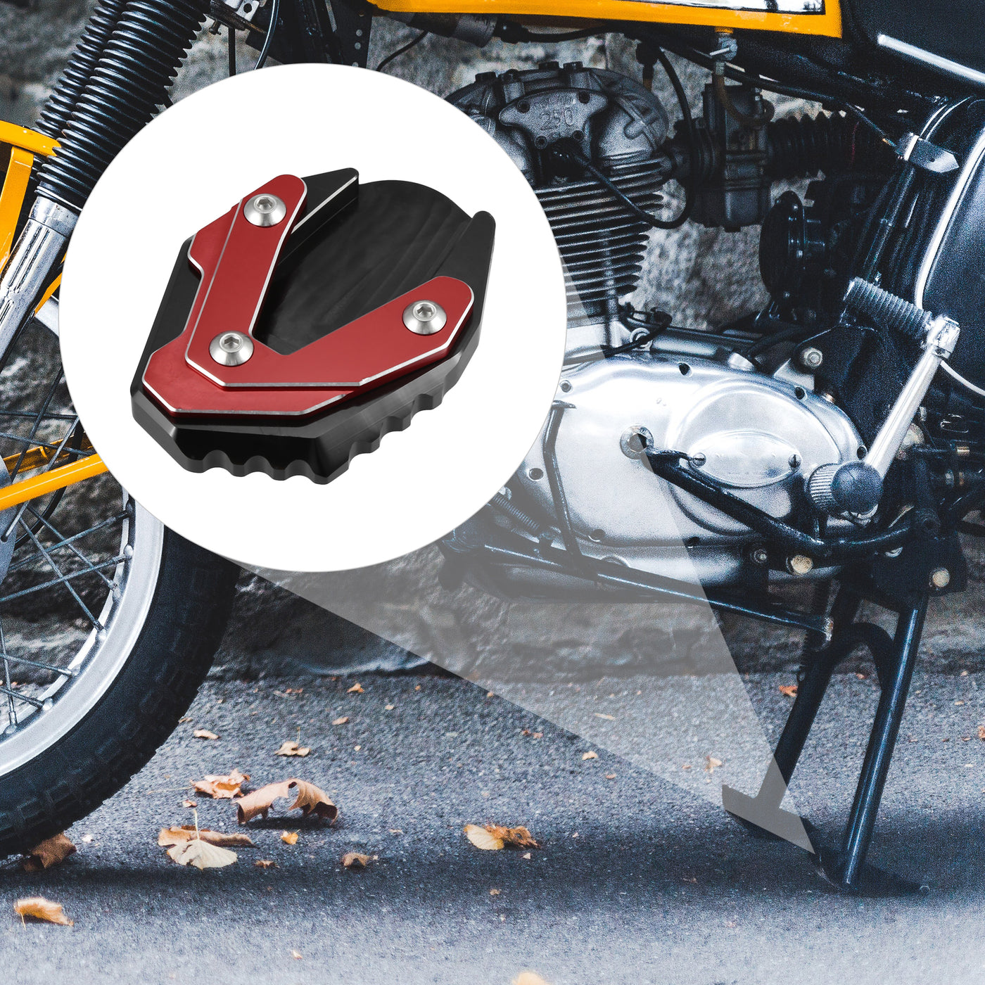 Uxcell Motorcycle Kickstand Plate Pad - Black Aluminum Alloy Side Stand Foot Enlarger For Suzuki GSX-S 2015-2021 - View #10