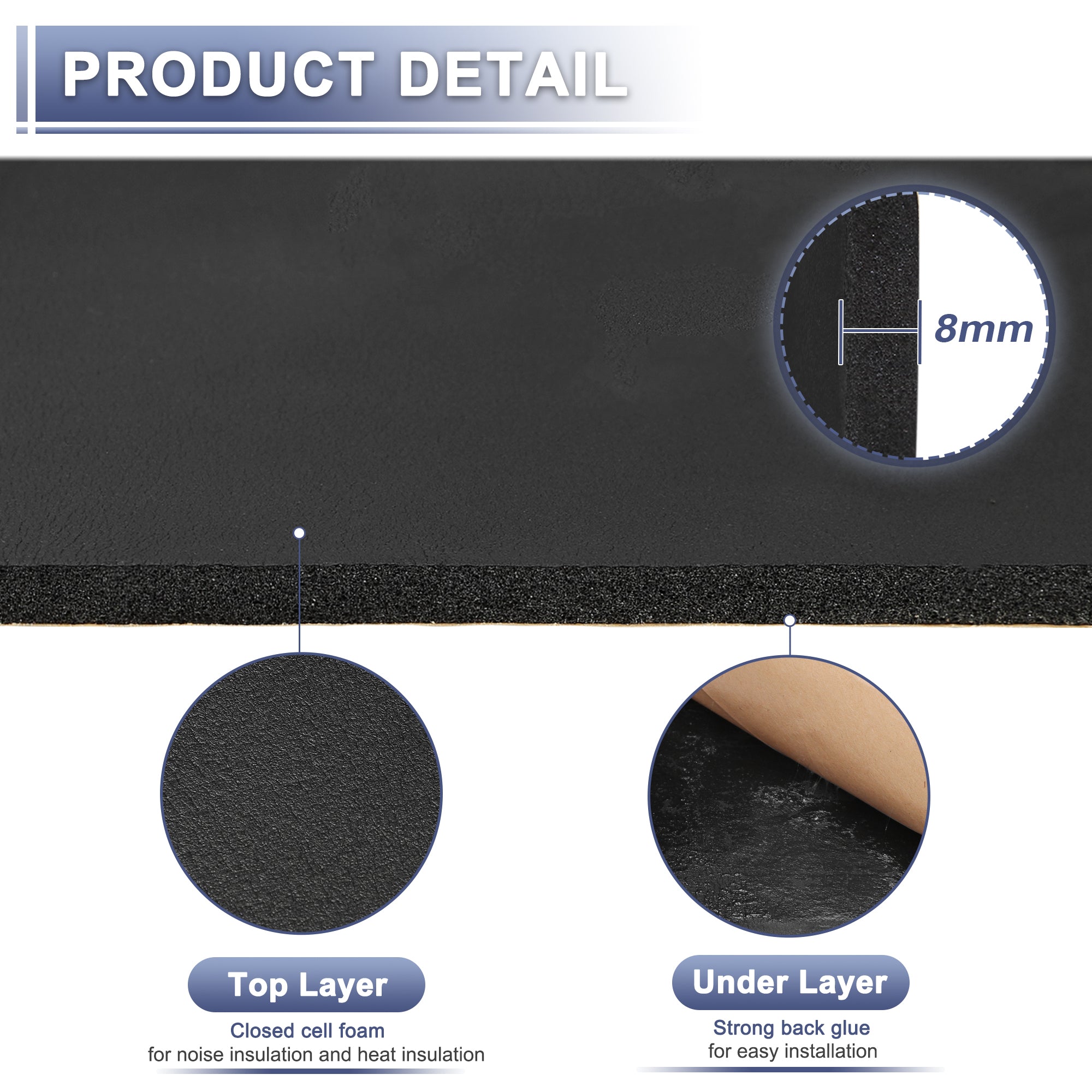 Unique Bargains 1 Set 394mil 10mm 6.46sqft Car Sound Deadening Mat With Roller Removal Tool For Hood 23 62 X39 37