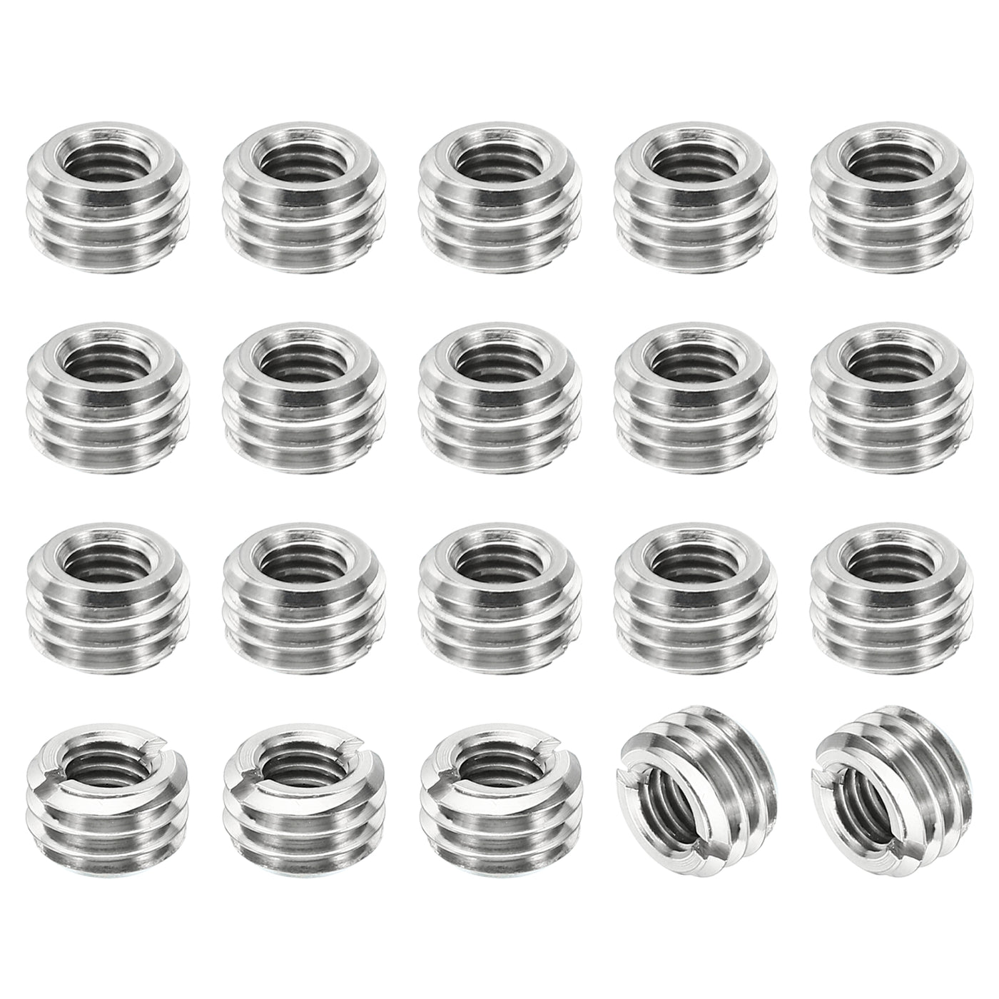 Harfington Thread Adapters Sleeve Reducing Nut, 20 Pcs M10x1.5 Male to M6x1 Female Repairing Insert Nut Screw Reducer Stainless Steel Fastener 6mm
