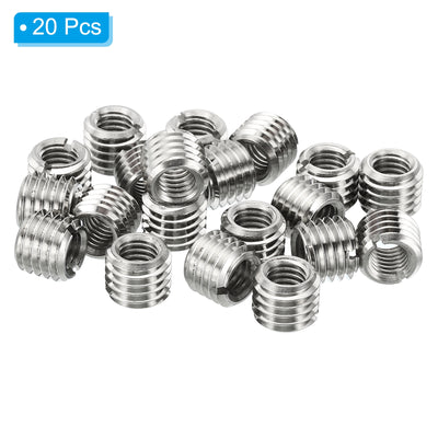 Harfington Thread Adapters Sleeve Reducing Nut, 20 Pcs M12x1.75 Male to M8x1.25 Female Repairing Insert Nut Screw Reducer Stainless Steel Fastener 10mm
