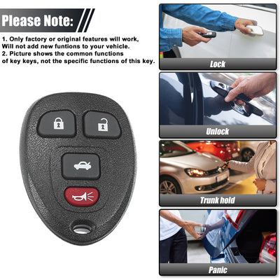 Harfington Key Programmer with Keyless Entry Remote Key Fob Replacement for Chevrolet Impala 2006-2016 for Buick Lucerne 2006-2011 OUC60270 OUC60221 with Chip 4 Button 315Mhz OBD2 Tool
