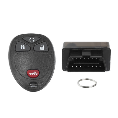 X AUTOHAUX Key Programmer with Keyless Entry Remote Key Fob Replacement for Chevrolet Silverado 1500 2500 3500 07-13 for GMC Sierra 1500 2500 3500 08-14 OUC60270 OUC60221 with Chip 4 Button