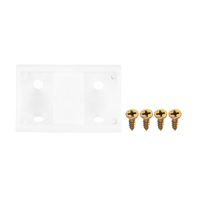 Harfington Uxcell 10Pcs 90 Degree Plastic Corner Braces with Cover Cap, 41x19x19mm Nylon Shelf Right Angle Brackets with Screws for Cabinets, Cupboards (White)