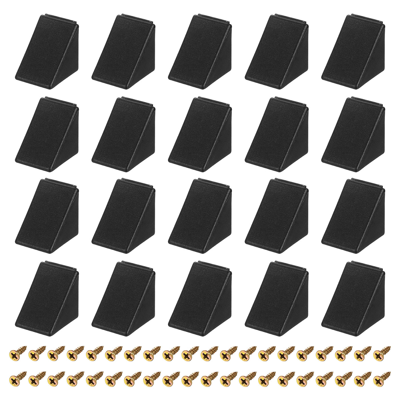 thumbnail image 2 of Uxcell 50Pcs 90 Degree Plastic Corner Braces With Cover Cap, 43x23x23mm Nylon Shelf Right Angle... 2 of 11