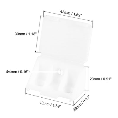 Harfington Uxcell 10Pcs 90 Degree Plastic Corner Braces with Cover Cap, 43x23x23mm Nylon Shelf Right Angle Brackets with Screws for Cabinets, Cupboards (White)