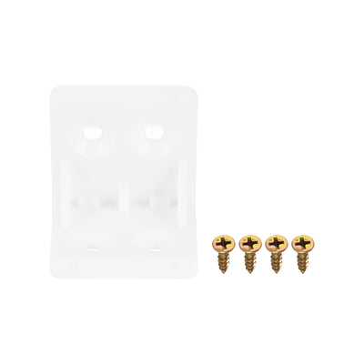 Harfington Uxcell 30Pcs 90 Degree Plastic Corner Braces, 27.3x27x27mm Nylon Shelf Right Angle Brackets with Screws for Cabinets, Cupboards (White)