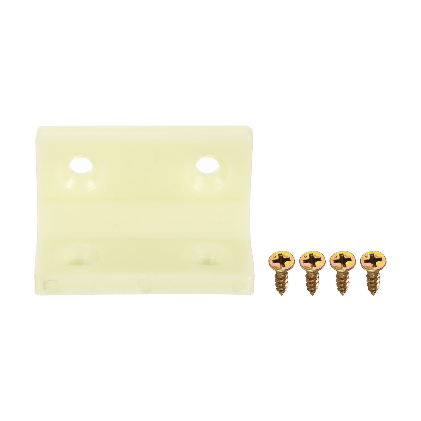 uxcell Uxcell 50Pcs 90 Degree Plastic Corner Braces, 38x22x22mm Nylon Shelf Right Angle Brackets with Screws for Cabinets, Cupboards (Beige Yellow)