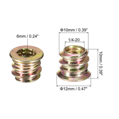 Harfington Uxcell Threaded Inserts Nuts, Threaded Inserts for Wood Furniture, Wood Insert Nuts with Hex Wrench