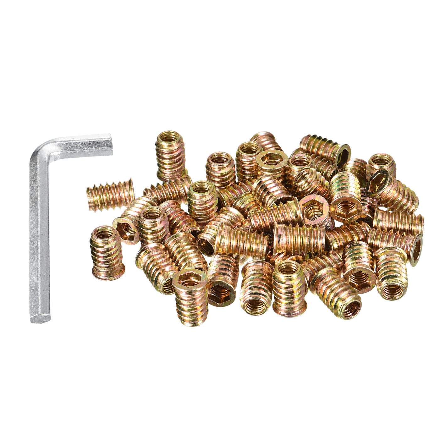 Uxcell Threaded Inserts Nuts, Threaded Inserts for Wood Furniture, Hex ...