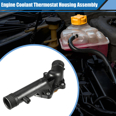 Harfington Car Engine Coolant Thermostat Housing Assembly No.11531733803 for BMW 318i CONV 1994-1995 Plastic Black